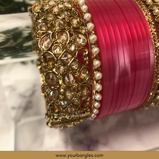 Pink Ombre Bridal Choora / Bangles Set