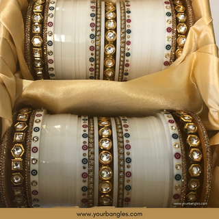 White Kundan Bridal Choora / Bangles Set