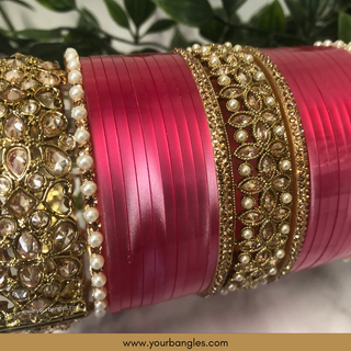 Pink Ombre Bridal Choora / Bangles Set