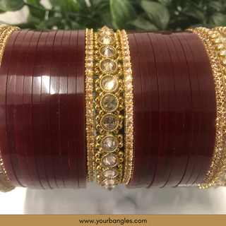 Maroon Bridal Choora / Bangles Set