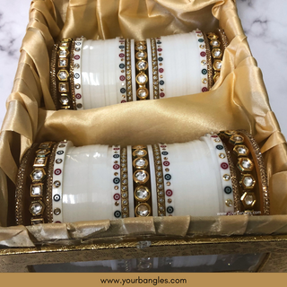 White Kundan Bridal Choora / Bangles Set