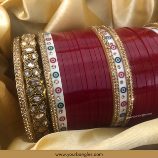 Maroon Bridal Choora / Bangles Set