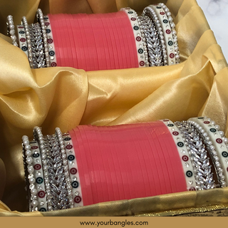 Gajri Pink Bridal Choora / Bangles Set