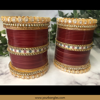 Maroon Bridal Choora / Bangles Set