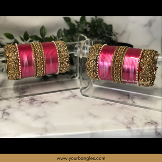 Pink Ombre Bridal Choora / Bangles Set