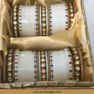 White Kundan Bridal Choora / Bangles Set