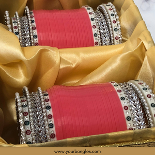 Gajri Pink Bridal Choora / Bangles Set