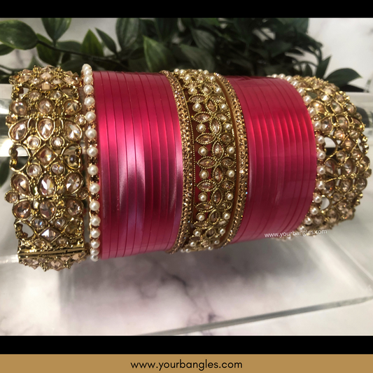 Pink Ombre Bridal Choora / Bangles Set