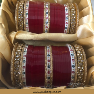 Maroon Bridal Choora / Bangles Set