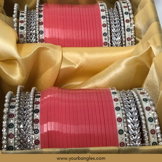 Gajri Pink Bridal Choora / Bangles Set