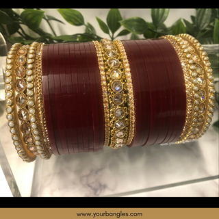 Maroon Bridal Choora / Bangles Set