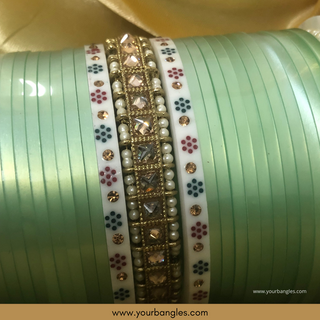 Mint Ombre Bridal Choora / Bangles Set