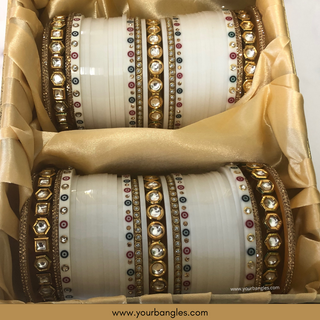 White Kundan Bridal Choora / Bangles Set