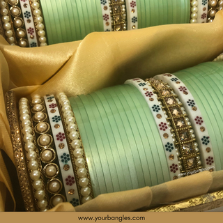 Mint Ombre Bridal Choora / Bangles Set