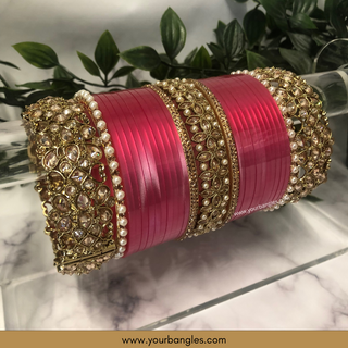 Pink Ombre Bridal Choora / Bangles Set