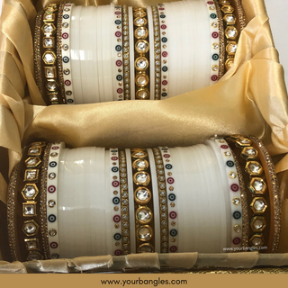 White Kundan Bridal Choora / Bangles Set