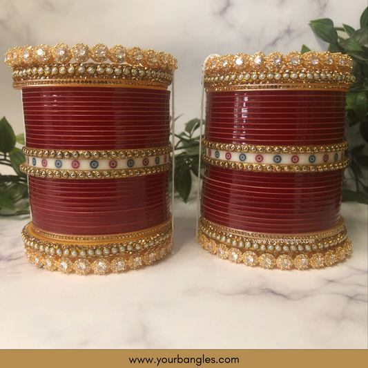 Maroon Bridal Choora / Bangles Set