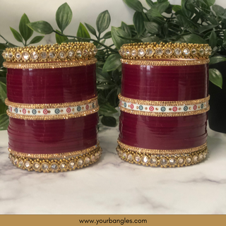 Maroon Bridal Choora / Bangles Set