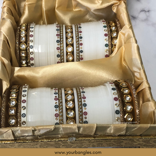 White Kundan Bridal Choora / Bangles Set