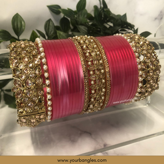 Pink Ombre Bridal Choora / Bangles Set