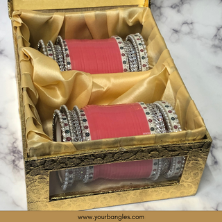 Gajri Pink Bridal Choora / Bangles Set