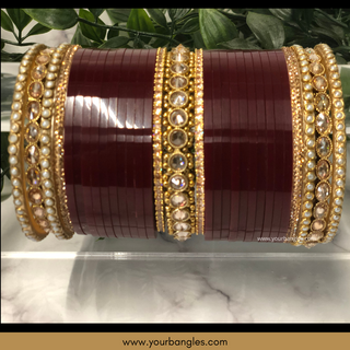 Maroon Bridal Choora / Bangles Set