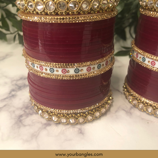 Maroon Bridal Choora / Bangles Set