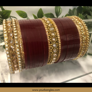 Maroon Bridal Choora / Bangles Set