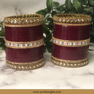 Maroon Bridal Choora / Bangles Set