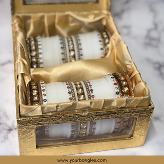 White Kundan Bridal Choora / Bangles Set