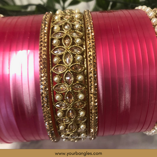 Pink Ombre Bridal Choora / Bangles Set