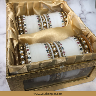 White Kundan Bridal Choora / Bangles Set