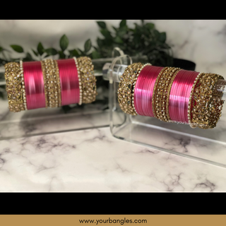 Pink Ombre Bridal Choora / Bangles Set