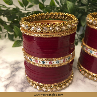 Maroon Bridal Choora / Bangles Set