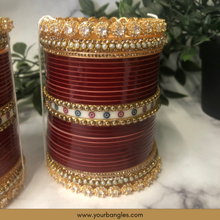 Maroon Bridal Choora / Bangles Set