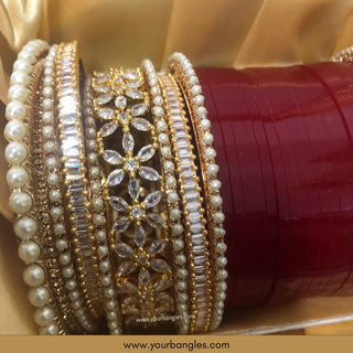 Deep Red/Maroon Toned Bridal Choora / Bangles Set