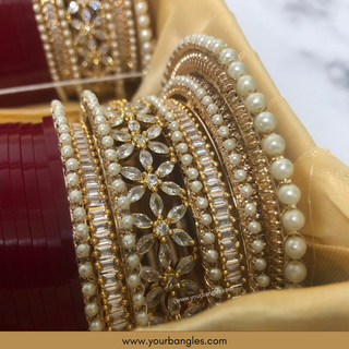 Deep Red/Maroon Toned Bridal Choora / Bangles Set