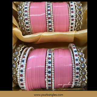 ISHA Baby Pink Bridal Choora / Bangles Set