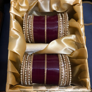 Maroon Bridal Choora / Bangles Set