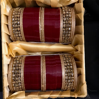 Maroon Bridal Choora / Bangles Set