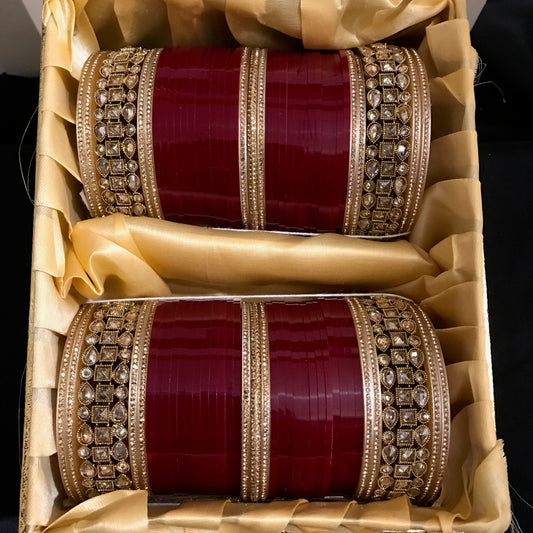 Maroon Bridal Choora / Bangles Set