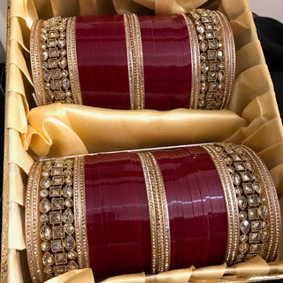 Maroon Bridal Choora / Bangles Set