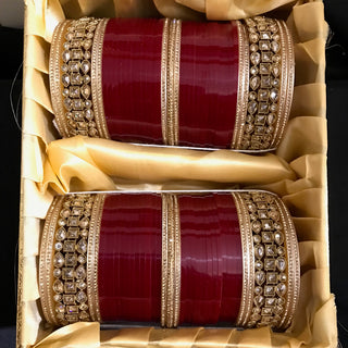 Maroon Bridal Choora / Bangles Set